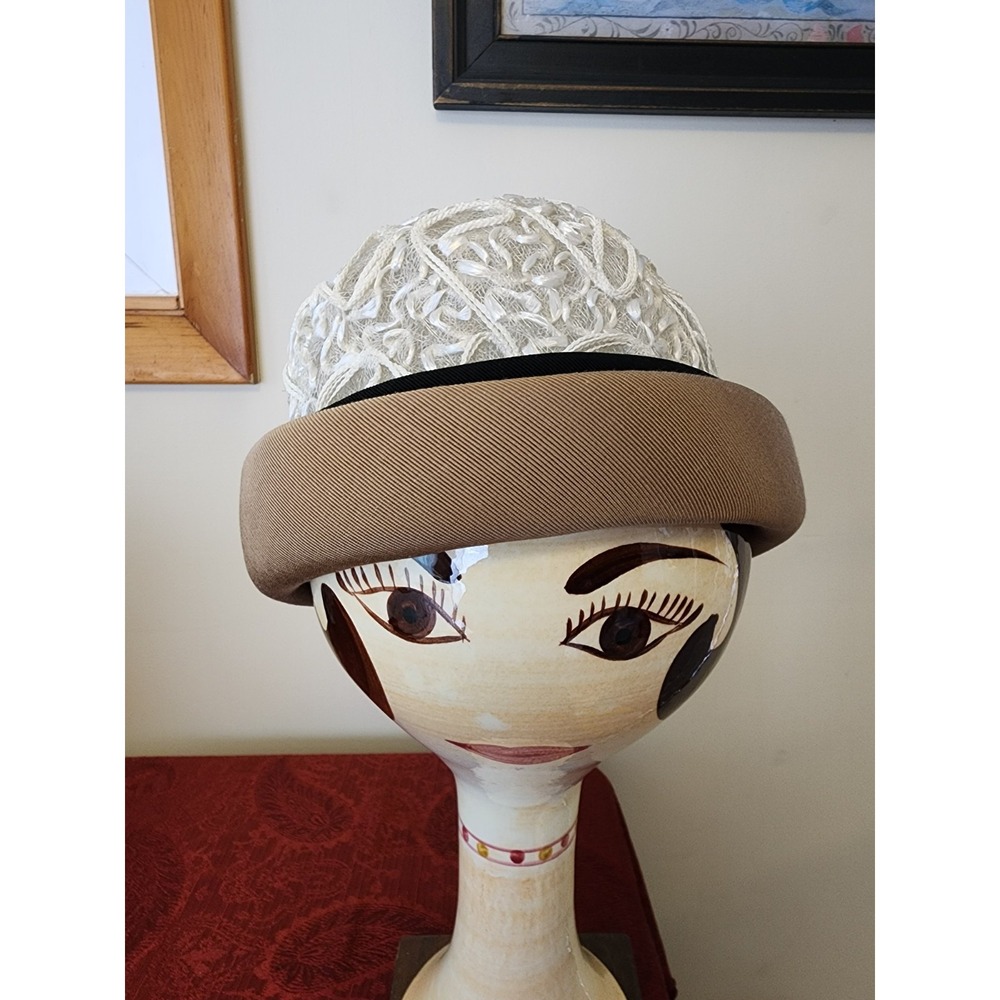 Vintage Cloche Hat Womes Jan Leslie Chuch Wedding Ladies Millinery Squiggle Lace